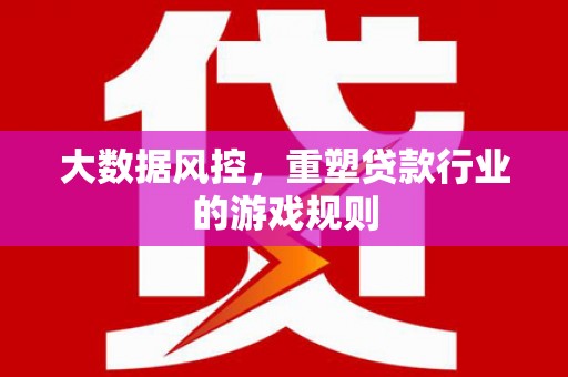 中西区大数据风控，重塑贷款行业的游戏规则