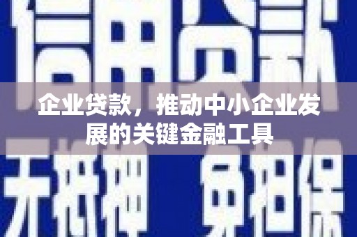 中西区企业贷款，推动中小企业发展的关键金融工具