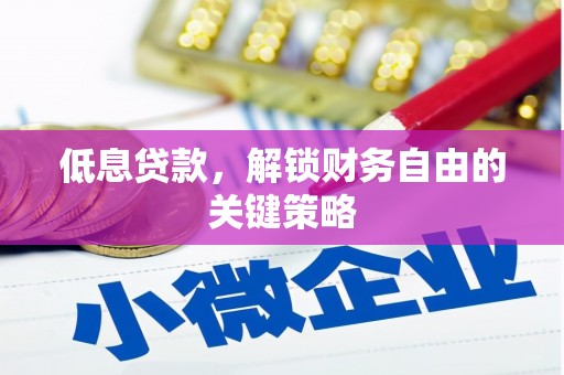 中西区低息贷款，解锁财务自由的关键策略