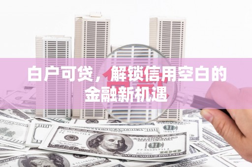 中西区白户可贷，解锁信用空白的金融新机遇