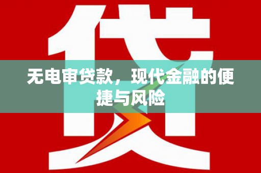 中西区无电审贷款，现代金融的便捷与风险