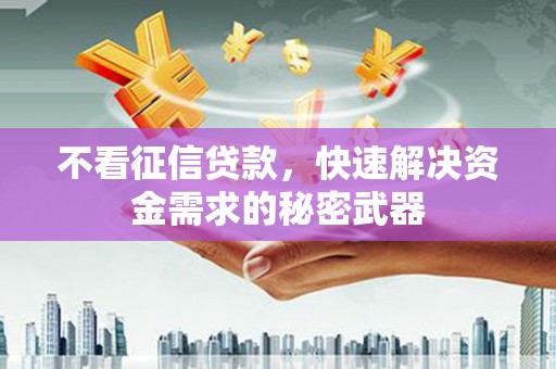 中西区不看征信贷款，快速解决资金需求的秘密武器