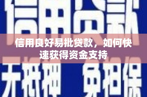 中西区信用良好易批贷款，如何快速获得资金支持