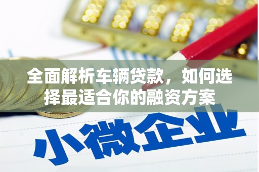 中西区全面解析车辆贷款，如何选择最适合你的融资方案
